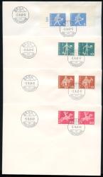 Thumb-2: 355L-360L,363L,367L - 1963, Motivi e monumenti di storia postale, carta fluorescente, grana viola