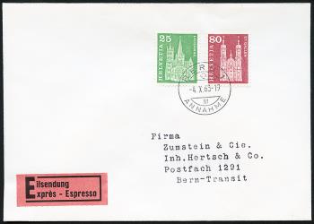 Thumb-2: 355L-360L,363L,367L - 1963, Motifs et monuments de l'histoire postale, papier fluo, grain violet