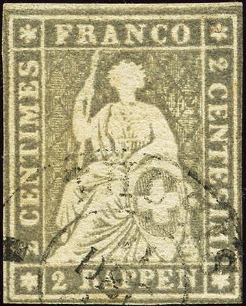 Thumb-1: 21G - 1862, Estampe de Berne, 4e période d'impression, papier de Zurich