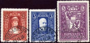 Timbres: FL119-FL121 - 1933+1935 Princesse Elsa, Prince Franz I et armoiries de l'État