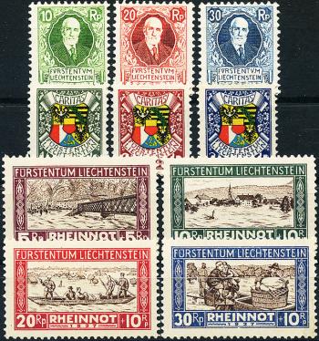 Thumb-1: W1-W10 - 1925-1928, Special editions, 85th birthday of Prince Johann II and Rheinnot