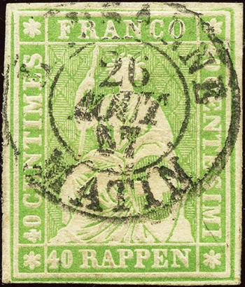 Briefmarken: 26C - 1855 Berner Druck, 2. Druckperiode, Münchner Papier