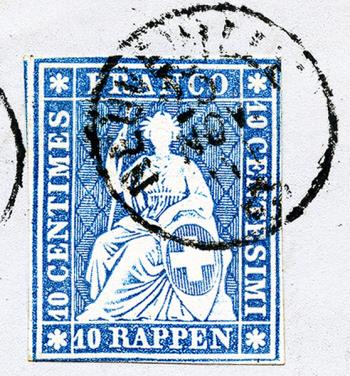 Thumb-2: 23G - 1859, Stampa di Berna, 4° periodo di stampa, carta di Zurigo