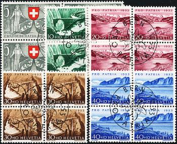 Timbres: B61-B65 - 1953 Berne 600 ans de Confédération, lacs et cours d'eau