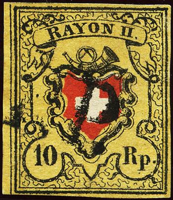 Briefmarken: 16II-T9 A1-U - 1850 Rayon II ohne Kreuzeinfassung