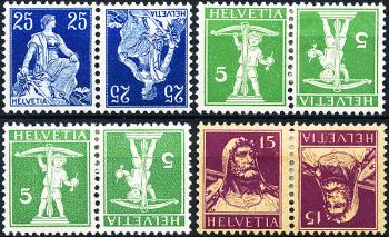 Briefmarken: K1, K3, K7II, K9 -  Lot Kehrdrucke
