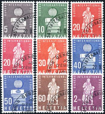 Briefmarken: BIÉ40-BIÉ48 - 1960 Symbolische Darstellung und Pestalozzi-Denkmal, Farbänderung und Ergänzungswerte