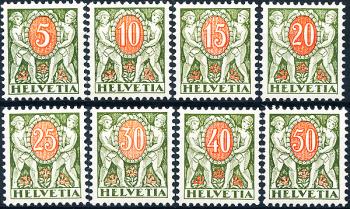 Stamps: NP42-NP49 - 1924-1926 Children with value tag, smooth paper