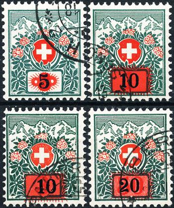 Briefmarken: NP38-NP41 - 1916-1924 Aufbrauchsausgaben