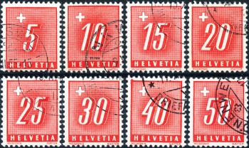 Stamps: NP54z-NP61z - 1938 Numeral and cross, corrugated paper