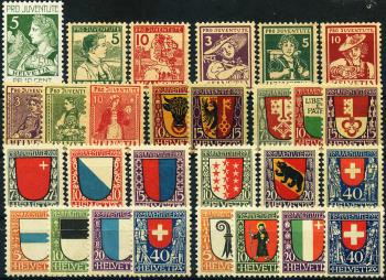 Stamps: J1-J28 - 1913-1923 Costume pictures and canton coat of arms