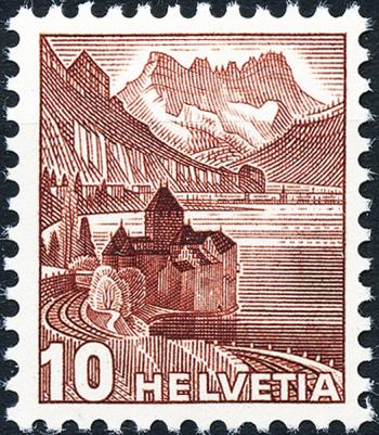 Briefmarken: 242y - 1939 Schloss Chillon, glattes Papier