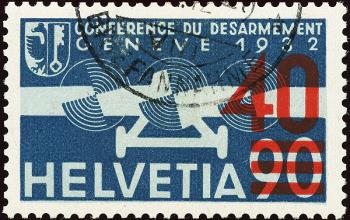 Stamps: F24a - 1936 Used-up edition with light red overprint