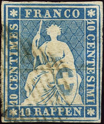 Briefmarken: 23A - 1854 Münchner Druck, 3. Druckperiode, Münchner Papier