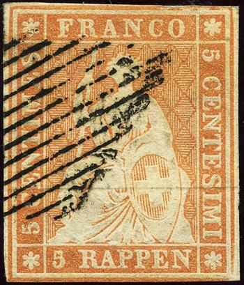 Francobolli: 22Aa - 1854 Pressione di Monaco, 1° periodo di stampa, carta di Monaco