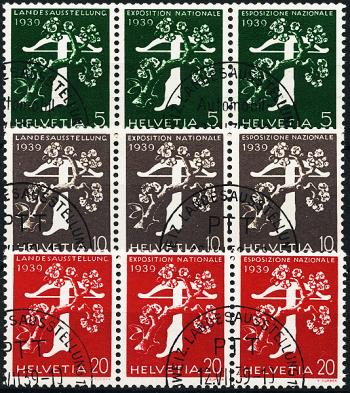 Briefmarken: Z25a-Z27c - 1939 Landesausstellungs-Sondermarken aus Automatenrollen
