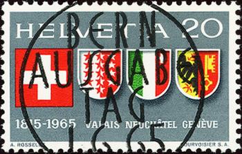 Briefmarken: 432 - 1965 Wallis, Neuenburg und Genf 150 Jahre Eidgenossenschaft