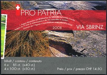 Timbres: BMH20 - 2008 Pro Patria, itinéraires culturels