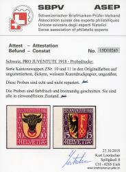 Thumb-3: J10-J11 - 1918, Coat of arms of the canton, test prints