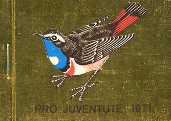 Briefmarken: JMH20 - 1971 Pro Juventute, Blaukelchen, gold