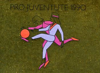 Briefmarken: JMH39 - 1990 Pro Juventute, spielende Kinder, gold