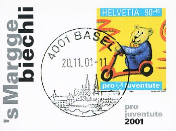 Briefmarken: 50A - 2001 "Marggebiechli", offizielle Ausgabe der Sektion Basel