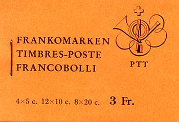 Briefmarken: SBK45x/ZNr.42 - 1960 Farbe rotorange, Standesläufer und Postreiter