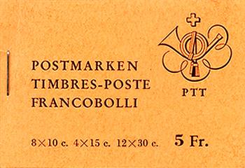 Briefmarken: SBK64/ZNr.54 - 1973 Farbe rotorange, Näfels, Appenzell und Gais