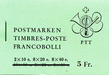 Briefmarken: SBK68I/ZNr.55 - 1976 Farbe grün mit Überdruck, Näfels, Samedan und Genf