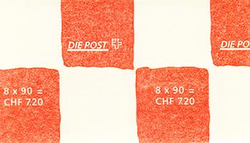 Briefmarken: SBK98/ZNr.65 - 1996 Farbe rot auf weiss, Selbstklebende Marken