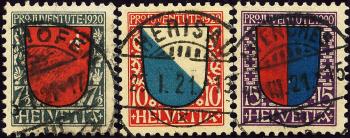 Stamps: J15-J17 - 1920 canton coat of arms