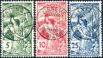 Briefmarken: 77B-79B - 1900 25 Jahre Weltpostverein