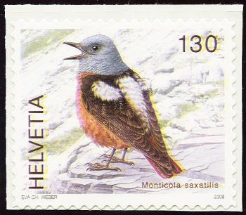 Briefmarken: 1272Ab2 - 2008 Einheimische Vögel, Steinrötel