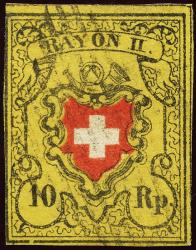 Briefmarken: 16II-T6 B1-LU - 1850 Rayon II ohne Kreuzeinfassung