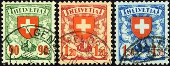 Thumb-1: 163y-165y - 1940, Wappenmuster, gekreidetes Faserpapier