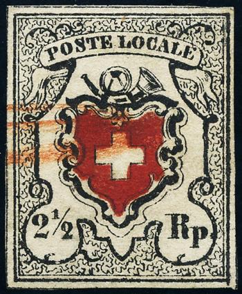 Stamps: 14I-T40 - 1851 Poste Locale with cross border