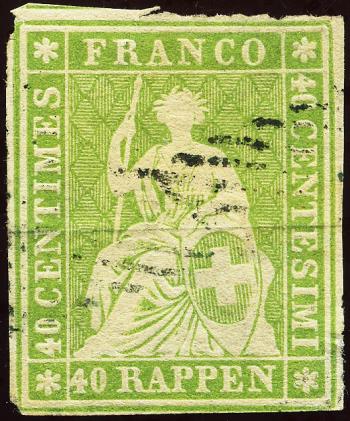 Francobolli: 26A2 - 1854 Pressione di Monaco, 2° periodo di stampa, carta di Monaco