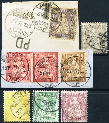 Briefmarken: Lot-Sitzende Helvetia - 1862-1878 Lot Sitzende Helvetia