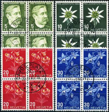 Thumb-1: J109-J112 - 1944, Portrait of Numa Droz and pictures of alpine flowers