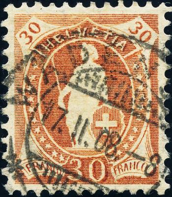 Briefmarken: 96B - 1907 Faserpapier, 13 Zähne, WZ