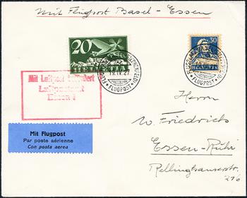Briefmarken: RF27.1 f. - 19. April 1927 Genf-Basel-Mannheim-Frankfurt-Hannover-Hamburg