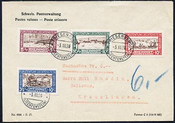 Timbres: W7-W10 - 1927 Détresse du Rhin