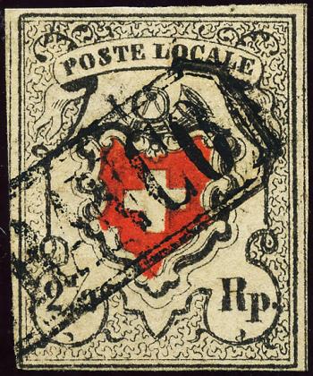Stamps: 14I-T33 - 1850 Poste Locale with cross border