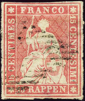 Briefmarken: 24A2 - 1854 Münchner Druck, 2. Druckperiode, Münchner Papier
