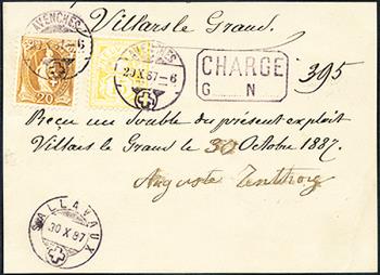 Briefmarken: 63A+66A - 1882 Faserpapier, KZ A und Stehende weisses Papier, 14 Zähne, KZ A