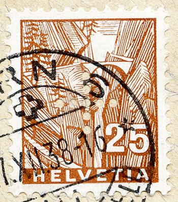 Thumb-3: BV6 - 1935-1937, Definitive stamps with punched cross