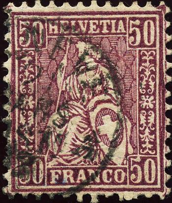 Thumb-1: 51 - 1881, Helvetia seduta, carta in fibra