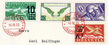 Thumb-2: SF35.5 a. - 16./18. September 1935, 1. Jungfraujoch sailing airmail