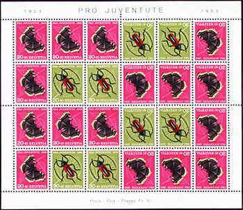 Stamps: JOZ41 - 1953 Sweeping pressure sheet