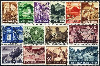 Stamps: FL126-FL139 - 1937-1938 Landscape paintings, palaces and castles